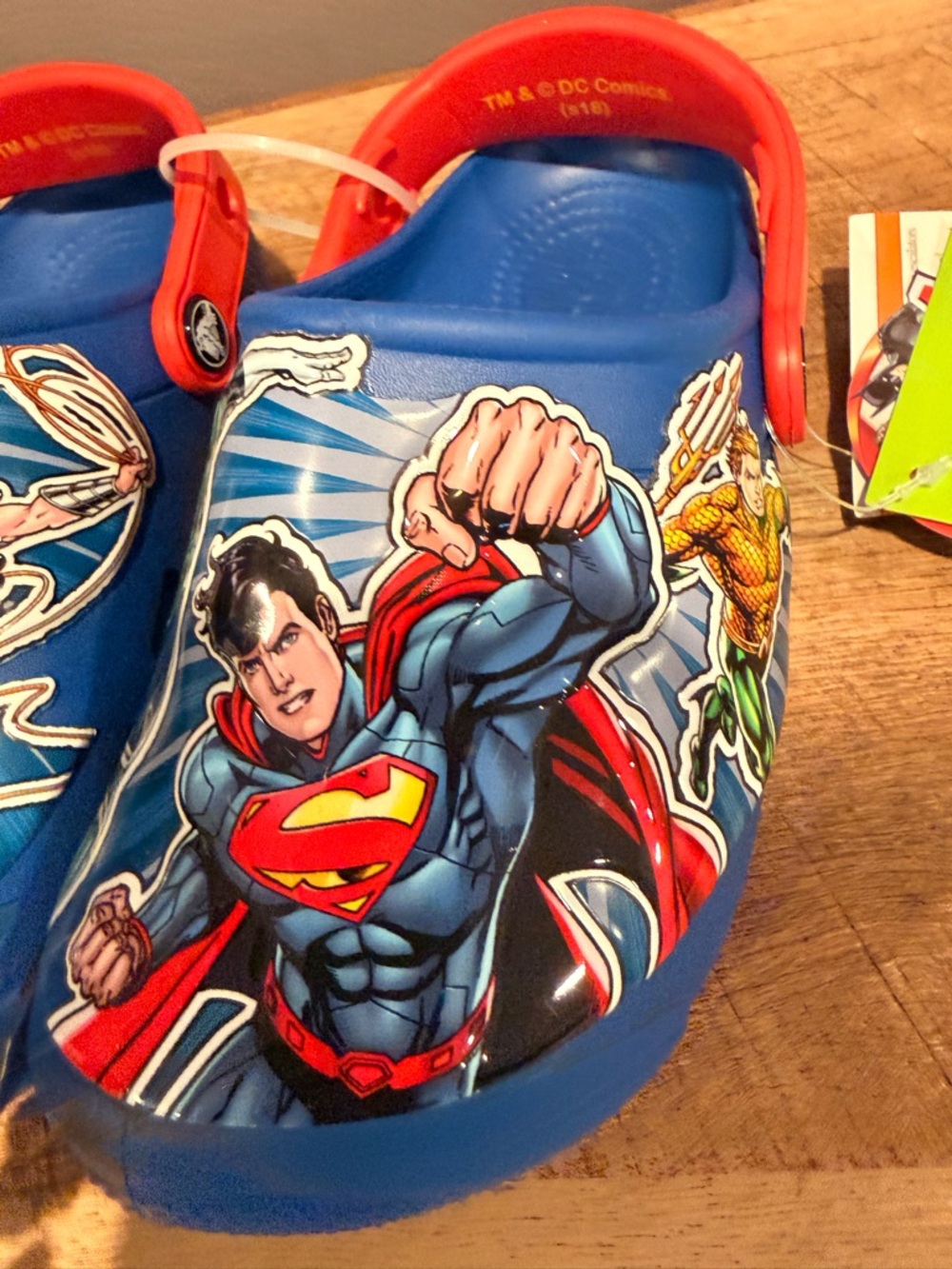 CROCS Kids Blue and Red DC Superheroes Clog Shoes Light-Up - Picture 2 of 7